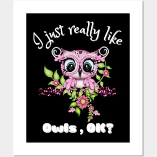 I Just Really like Owls Ok, Cute Owl Posters and Art